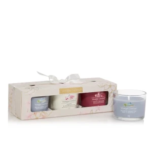 Zestaw Yankee Candle Sakura Blossom Festival 3 mini świece, biały