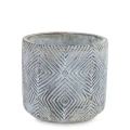 Osłonka cementowa 12,5 x 13,5 x 13,5 cm (niebieska, motyw etno)