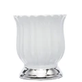 Osłonka ceramiczna 17,5 x 15,5 x 15,5 cm (biała ze srebrnym zdobieniem)_przybliżenie
