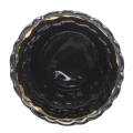 Osłonka ceramiczna 17,5 x 15,5 x 15,5 cm (czarna ze złotym zdobieniem)_środek