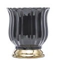 Osłonka ceramiczna 14,5 x 13 x 13 cm (czarna ze złotym zdobieniem)_przybliżenie