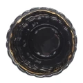 Osłonka ceramiczna 14,5 x 13 x 13 cm (czarna ze złotym zdobieniem)_środek