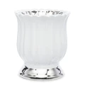 Osłonka ceramiczna 17,5 x 15,5 x 15,5 cm (biała ze srebrnym zdobieniem)