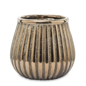 Osłonka kamionkowa 14 x 15 x 15 cm (złota)