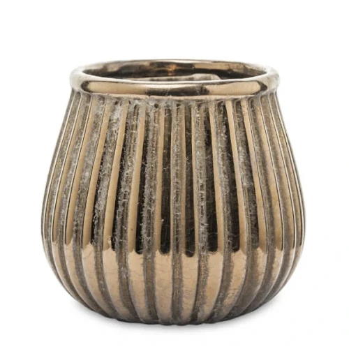 Osłonka kamionkowa 14 x 15 x 15 cm (złota)