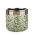 Osłonka ceramiczna 13 x 14,5 x 14,5 cm (zielona, złote zdobienia)