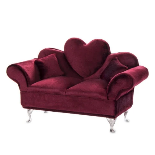 Szkatułka na biżuterię Sofa 15 x 25 x 10 cm (czerwona)