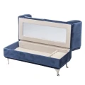 Szkatułka na biżuterię Sofa 13 x 23,5 x 9,5 cm (granatowa)_środek