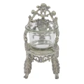 Świecznik metalowy tron 13 x 7 x 8 cm (srebrny)_przód