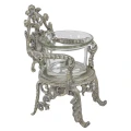 Świecznik metalowy tron 13 x 7 x 8 cm (srebrny)_bok