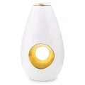 Wazon ceramiczny 25 x 14 x 7 cm (biały, złote zdobienia)