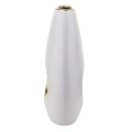 Wazon ceramiczny 25 x 14 x 7 cm (biały, złote zdobienia)_bok