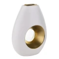 Wazon ceramiczny 18 x 14 x 7 cm (biały, złote zdobienia)_przód