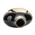 Wazon ceramiczny 30 x 13 x 8 cm (czarny, złote zdobienia)_góra