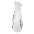Wazon ceramiczny 26 x 14 x 8,5 cm (biały, srebrne zdobienia)_bok