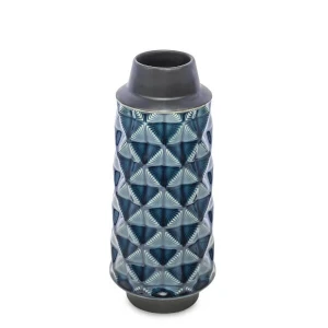 Wazon ceramiczny 27,5 x 11,5 x 11,5 cm (granatowy)