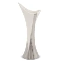 Wazon ceramiczny 24 x 9,5 x 7 cm (biały ze srebrnymi zdobieniami)