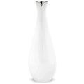 Wazon ceramiczny 30 x 10 x 10 cm (biały ze srebrnymi zdobieniami)