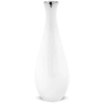 Wazon ceramiczny 30 x 10 x 10 cm (biały ze srebrnymi zdobieniami)