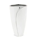 Wazon ceramiczny 24 x 13 x 13 cm (biały ze srebrnymi zdobieniami)