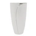 Wazon ceramiczny 24 x 13 x 13 cm (biały ze srebrnymi zdobieniami)_przód