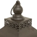 Lampion drewniany 45 x 15,5 x 15,5 cm (przecierany brązowy)_góra