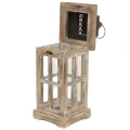 Lampion drewniany 45 x 15,5 x 15,5 cm (przecierany brązowy)_środek