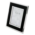Metalowa ramka na zdjęcia 13 x 18 cm (czarna ze srebrnymi ramkami)_przód