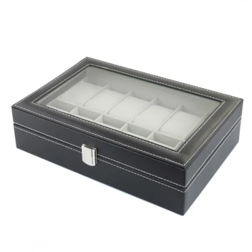 Szkatułka na 12 zegarków 7,8 x 30,2 x 20,2 (czarna)