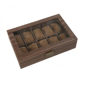 Szkatułka na 10 zegarków 8,4 x 33 x 21,5 cm (brązowa)