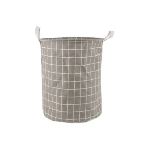 Materiałowy kosz na pranie Kratka 45 x 35 x 35 cm (brązowy)
