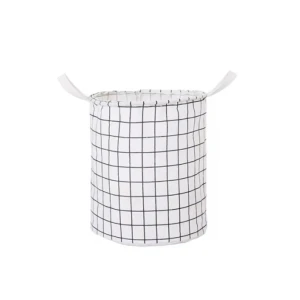 Materiałowy kosz na pranie Kratka 45 x 35 x 35 cm (biały)