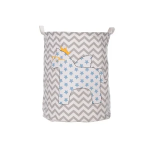 Materiałowy kosz na zabawki Pegaz w okularach 45 x 35 x 35 cm (szaro-biały)