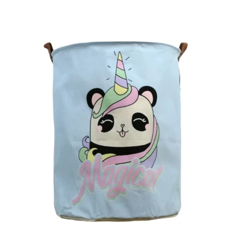 Materiałowy kosz na zabawki Panda 50 x 40 x 40 cm (niebieski)