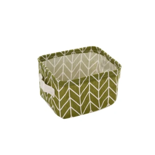 Materiałowy pojemnik Jodełka 13 x 17 x 14 cm (khaki)