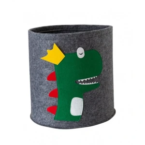 Filcowy pojemnik na zabawki Smok 35 x 35 x 35 cm (szary)