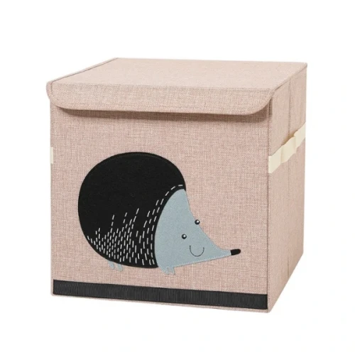 Pojemnik na zabawki z zamknięciem Jeż 33 x 33 x 33 cm (brązowy)