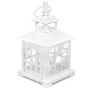 Lampion metalowy 20 x 9 x 9 cm (biały)