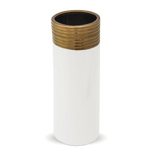 Wazon ceramiczny 27 x 9,5 x 9,5 cm (biały ze złotymi zdobieniami)