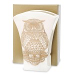 Wazon porcelanowy Sowa 20,5 x 15 x 6,5 cm (biały ze złotymi zdobieniami)