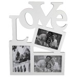 Drewniana multirama Love na 3 zdjęcia 9 x 13cm (biała)
