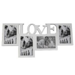 Drewniana multirama Love na 4 zdjęcia 10 x 15cm (biała)