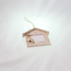 Drewniana ramka domek 17 x 28,5 × 3 cm (beżowa)