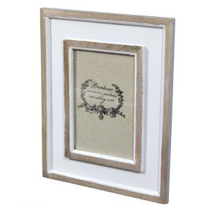 Drewniana ramka na zdjęcia 13 x 9 cm (biała, przecierana)