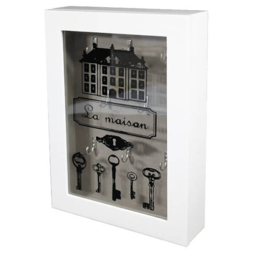 Drewniana szafka na klucze 33 x 23 cm (biała)