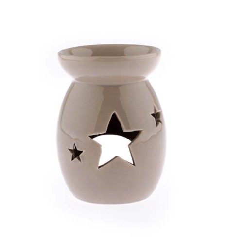 Kominek ceramiczny gwiazdy 9,8 x 14 x 9,8 cm (beżowy)