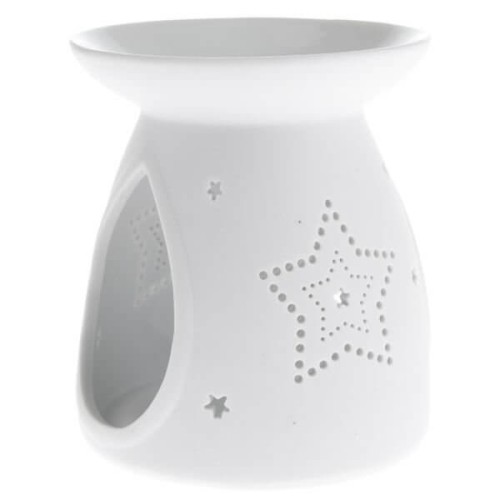 Kominek porcelanowy gwiazdy 10,5 x 12,2 x 10,5 cm (biały)