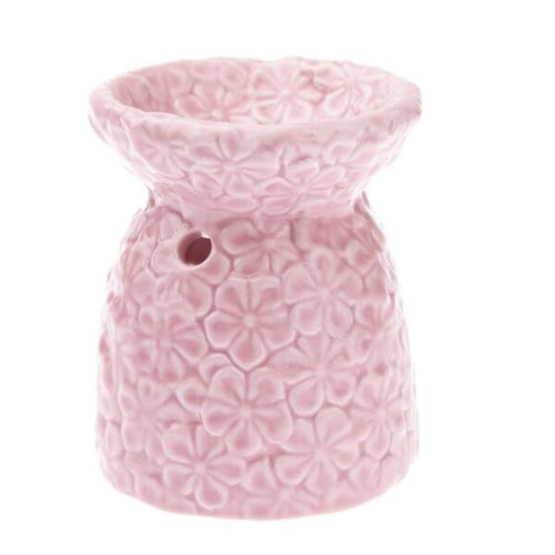 Kominek porcelanowy kwiaty 10 x 12 x 10 cm (różowy)