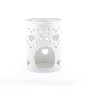 Kominek porcelanowy serca 8,5 x 11,5 x 8,5 cm (biały)