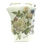 Wazon porcelanowy Biała Róża 20 x 14,5 x 6,5 cm (biały)